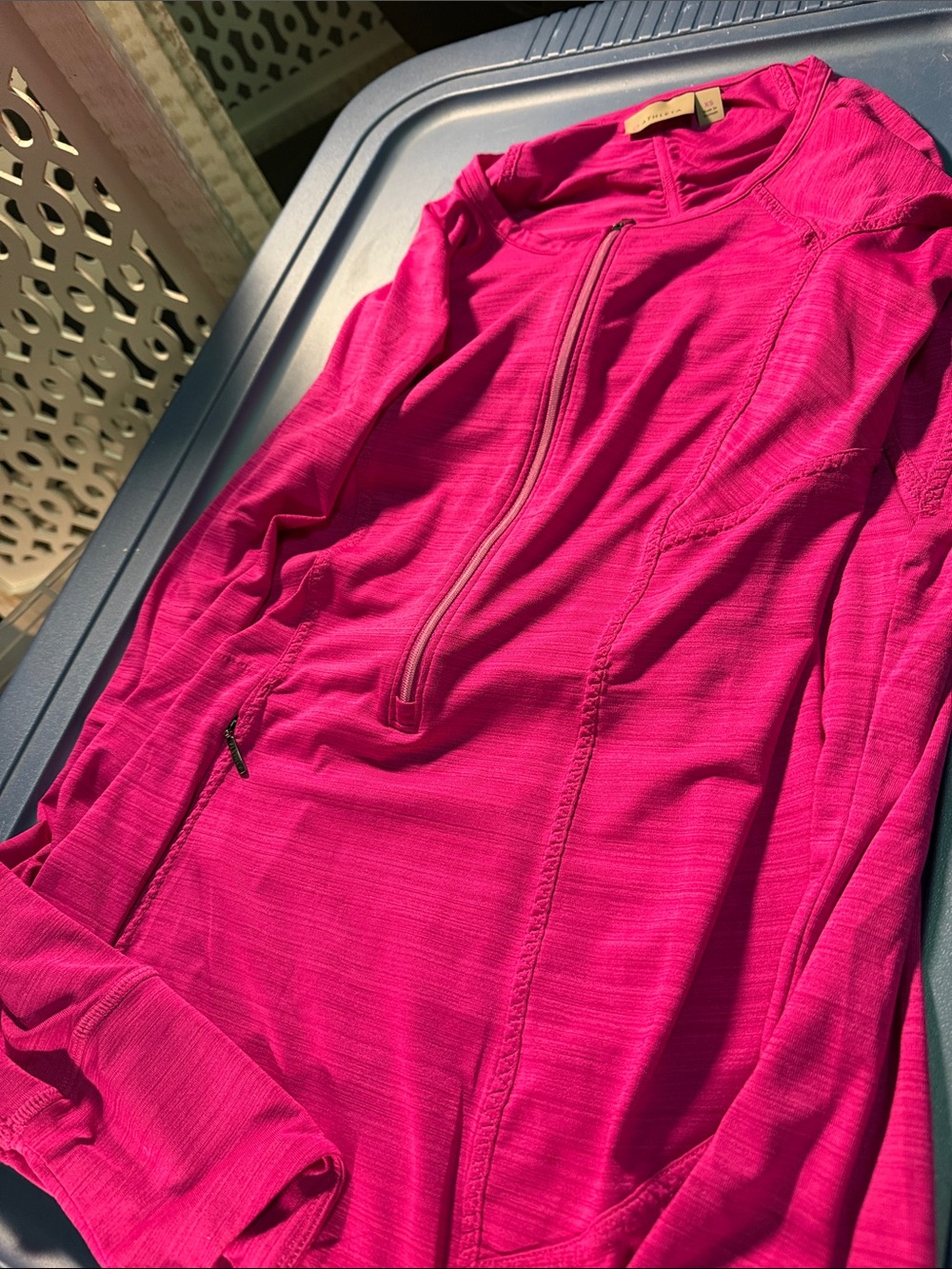 Athleta Bright Pink Quarter-Zip Utility Jacket